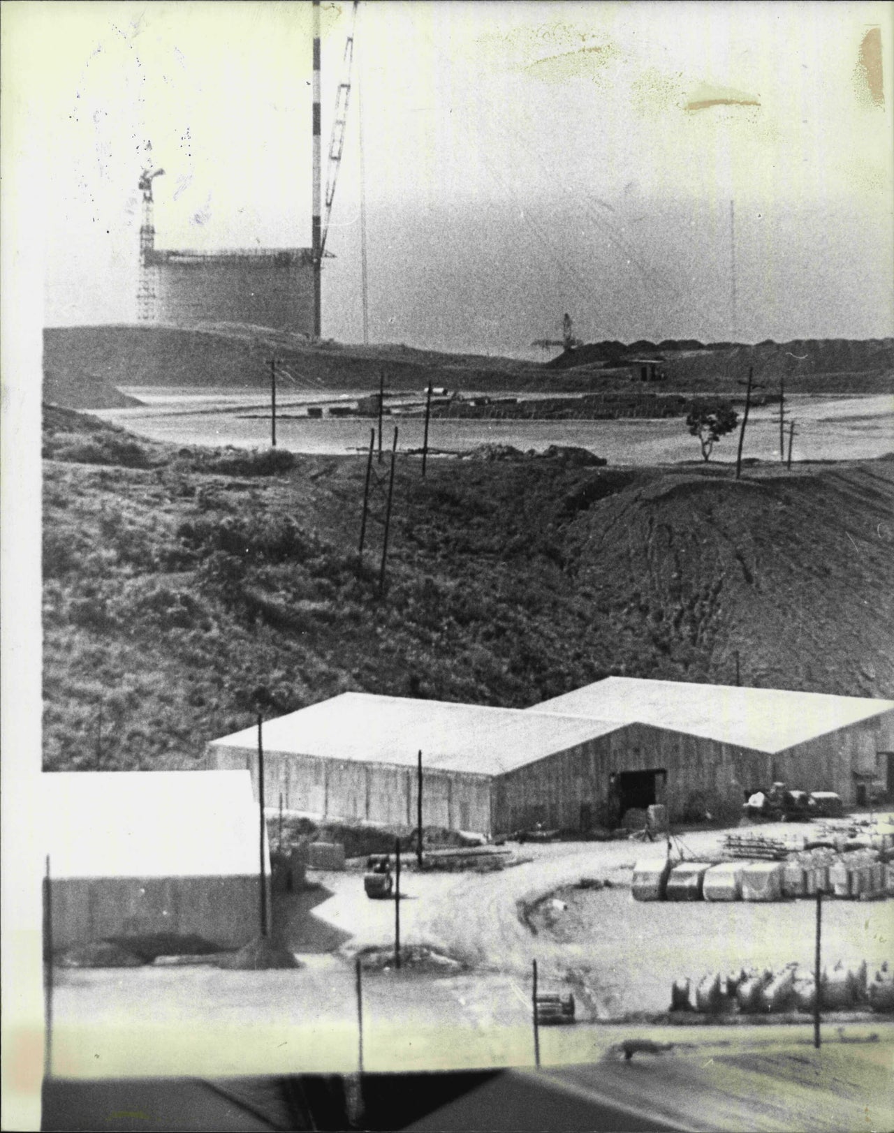 The nuclear plant in Bataan Peninsula and Marcos (inside) who milked it of $ 80m.Three Filipina Antinuclear activists visiting Australia to describe the plant being built in area of five active volcanoes.Photographed at the Catholic Commission For Justice and Peace, Elizabeth Str. City. May 27, 1979.