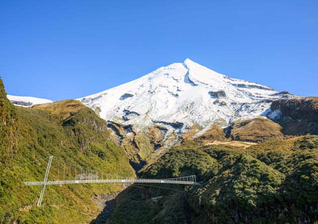 Γέφυρα του φαραγγιού Wanganui, κρεμαστή γέφυρα μήκους 100 μέτρων στο Taranaki Maunga. Νέα Ζηλανδία.