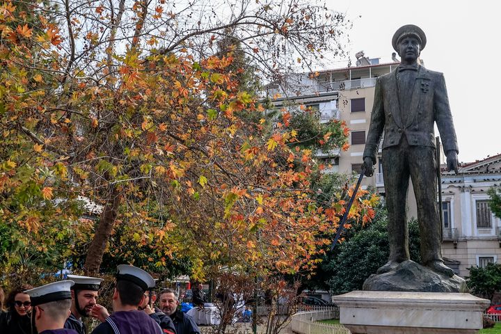 Επιμνημόσυνη δέηση στη μνήμη του ήρωα Αντιναυάρχου Παναγιώτη Βλαχάκου από τον δήμο Πειραιά. Κυριακή 28 Ιανουαρίου 2024 (ΓΙΩΡΓΟΣ ΚΟΝΤΑΡΙΝΗΣ / EUROKINISSI)