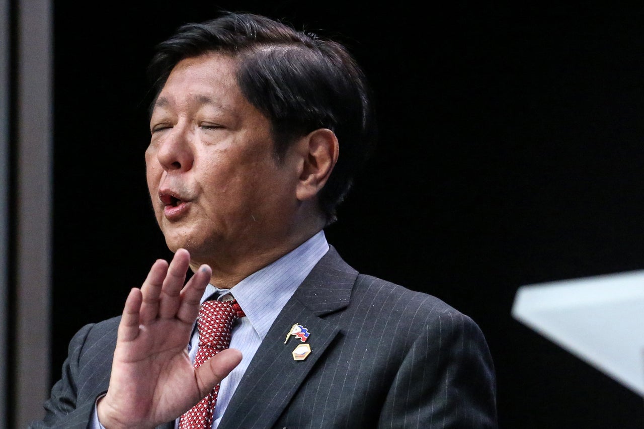 Ferdinand Marcos Jr., Philippines president, at a news conference following the EU-ASEAN Commemorative summit in Brussels, Belgium, on Wednesday, Dec. 14, 2022. The European Union will propose a 10 billion euro ($10.6 billion) investment package to countries in Southeast Asia as the European bloc seeks to strengthen ties with the region to diversify supply chains and rally support against Russia.