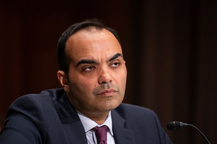 Consumer Financial Protection Bureau Director Rohit Chopra testifies during the Senate Banking, Housing and Urban Affairs Committee hearing on "The Consumer Financial Protection Bureau's Semi-Annual Report to Congress" on Wednesday, June 12, 2024. (Bill Clark/CQ-Roll Call, Inc via Getty Images)