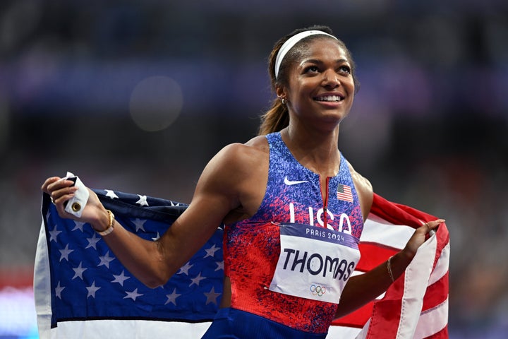 Gabby Thomas at the 2024 Olympic Games in Paris, France.