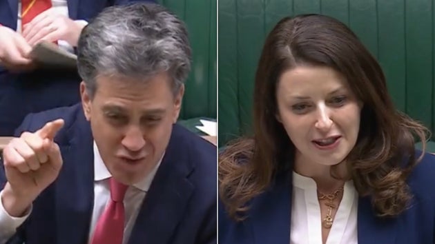 Ed Miliband and Joy Morrissey in the Commons