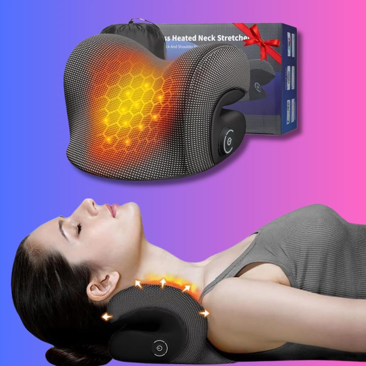 This heated neck-stretcher is shaped to caress your neck gently while smoothing out the kinks.