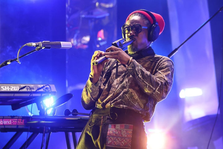 André 3000 performs "New Blue Sun" during the 2024 Roots Picnic at the Mann on June 2, 2024, in Philadelphia.