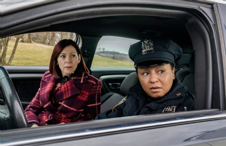 Carrie Preston as Elsbeth and Carra Patterson as Officer Kaya Blanke on CBS' crime procedural "Elsbeth."