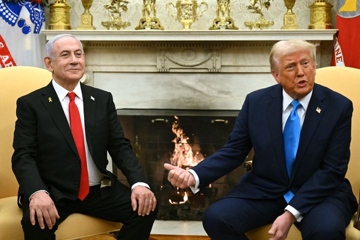 Trump meets with Israel's Prime Minister Benjamin Netanyahu in the Oval Office of the White House in Washington, DC, on February 4, 2025.