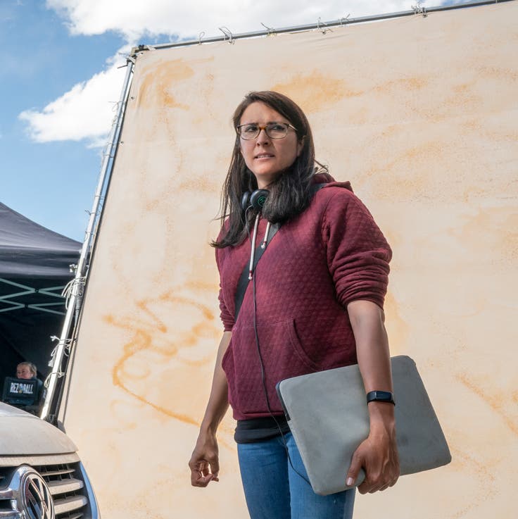 Director and co-writer Sydney Freeland appears on the set of the film "Rez Ball."