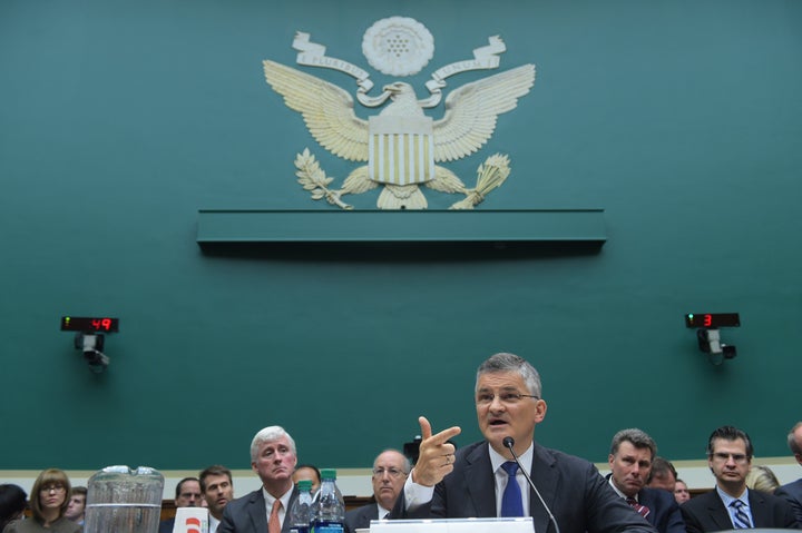 Volkswagen Group of America President and CEO Michael Horn testifies before the House Committee on Energy and Commerce Subcommittee on Oversight and Investigations on the Volkswagen emissions cheating scandal on Oct. 8, 2015, in Washington, D.C. 