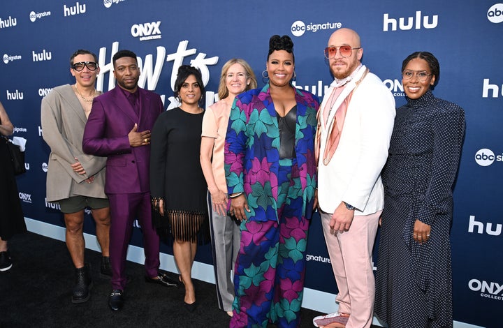 Conrad Ricamora, Jocko Sims, Vera Santamaria, Tracy Underwood, Natasha Rothwell, KeiLyn Durrel Jones and Tara Duncan attend the Los Angeles premiere of "How To Die Alone" at Nya Studios on Sept. 4, 2024, in Los Angeles.