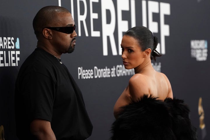 Kanye West and Bianca Censori at the 2025 Grammy Awards on Sunday. 