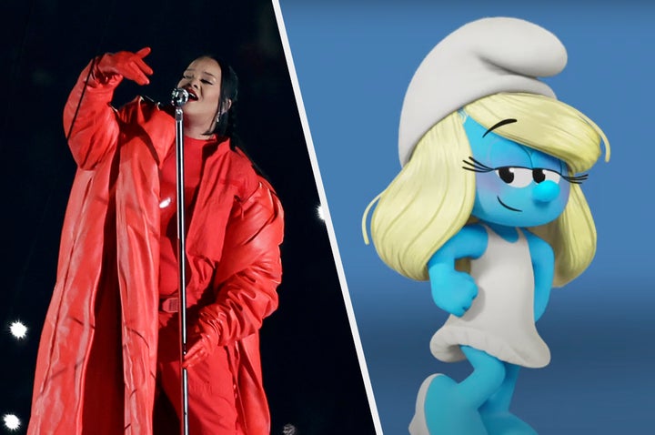 Rihanna and her new on-screen alter-ego Smurfette