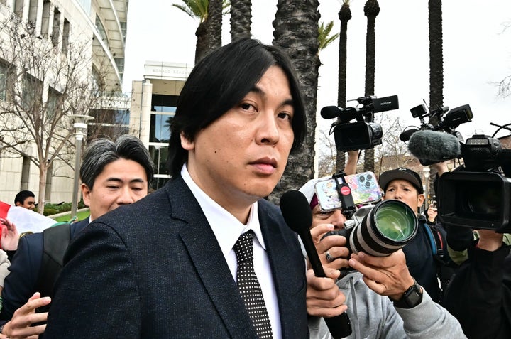 Ippei Mizuhara leaves the Ronald Reagan Courthouse in Santa Ana, California, on Thursday.