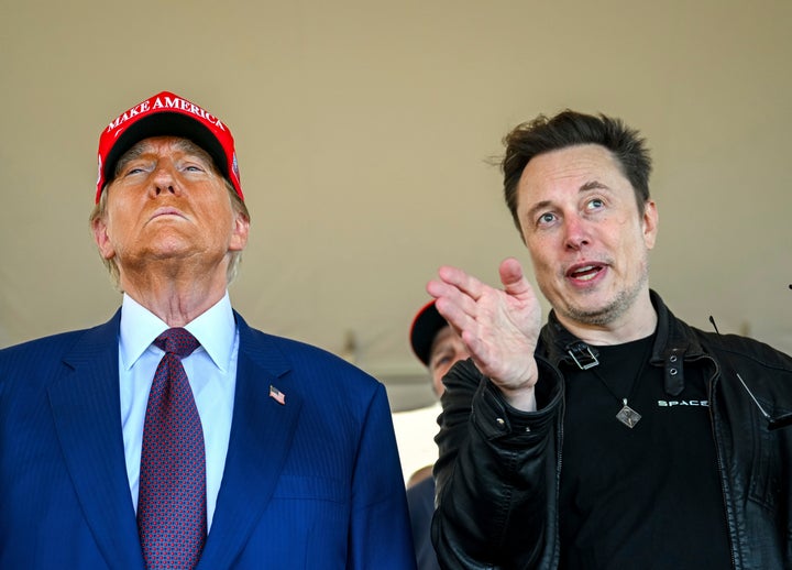 Trump and Musk, watching a SpaceX launch in Texas last year. 