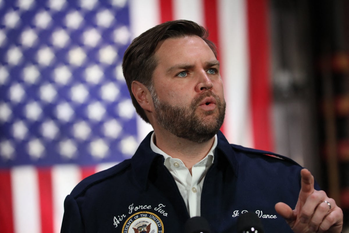 Vice President JD Vance speaks during a visit to East Palestine, Ohio, on February 3, 2025