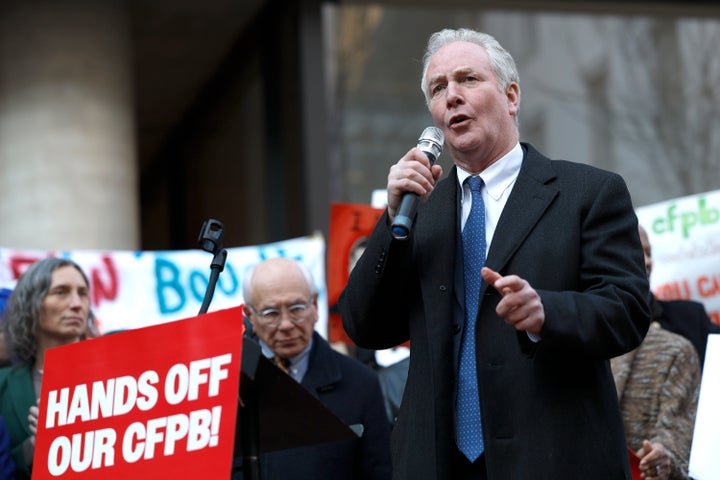 Sen. Chris Van Hollen (D-Md.) was one of the lawmakers who spoke at a rally condemning Trump's effort to shutter the CFPB.