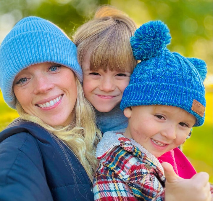 Billie Hoque (left) with her sons Jess, 8 and Jude, 5, who both have food allergies.