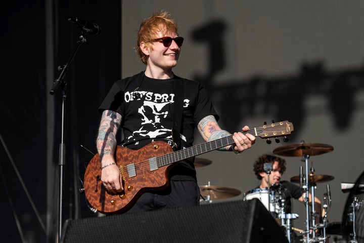 Ed Sheeran on stage in California last year