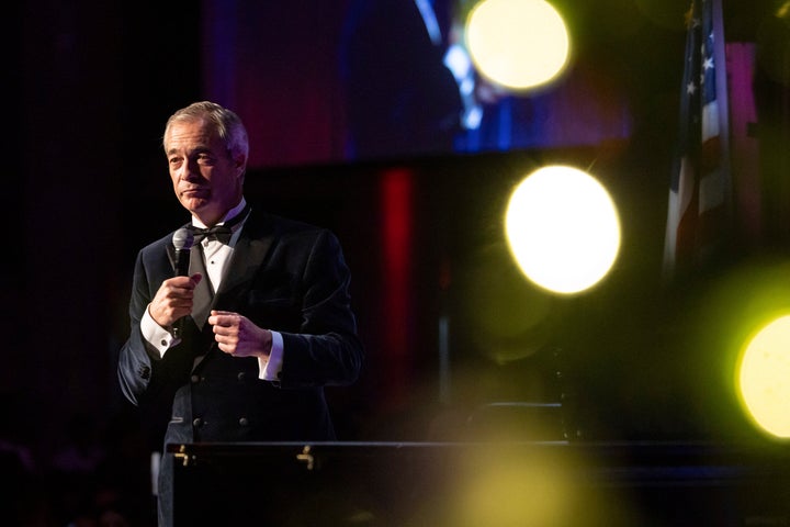Reform UK leader Nigel Farage speaks during the New York Young Republican Club's annual gala in December.