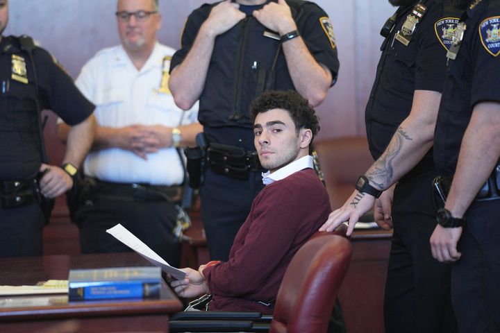 Luigi Mangione, the suspect in the killing of UnitedHealth Group Inc. chief executive officer Brian Thompson, is seen in New York State's Supreme Court on Dec. 23, 2024.