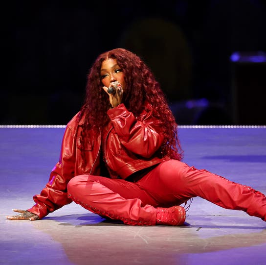 SZA performs in the Apple Music Super Bowl LIX Halftime Show at Caesars Superdome on Sunday in New Orleans, Louisiana. 