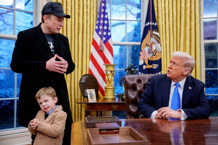 Elon Musk joins President Donald Trump for a press conference on DOGE.