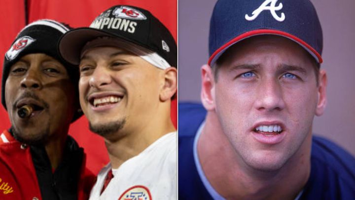 Patrick Mahomes Sr. (pictured with son Patrick Mahomes the quarterback) and John Rocker pitched in the majors at the same time.