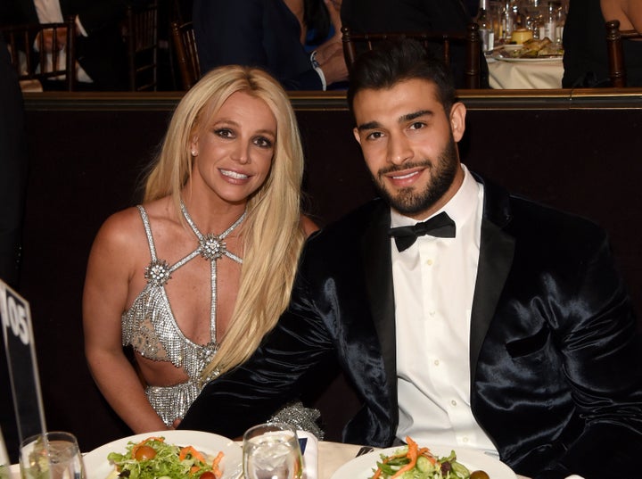 Britney Spears and Sam Asghari attend the 29th Annual GLAAD Media Awards at the Beverly Hilton Hotel on April 12, 2018. Asghari filed for divorce from Spears in August 2023.