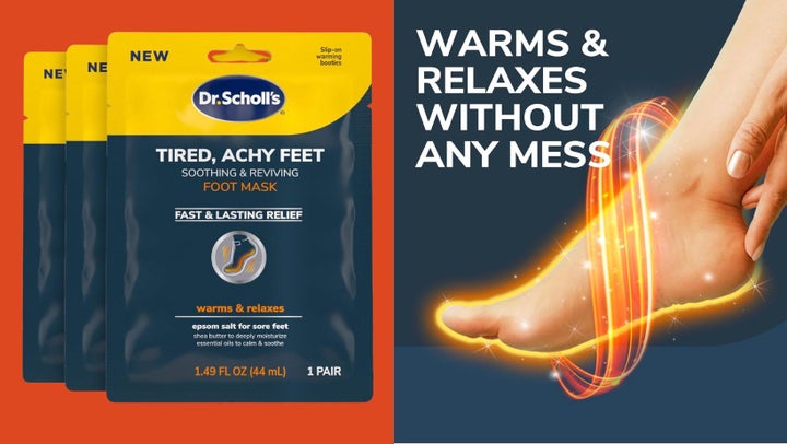 Dr. Scholl's soothing and reviving foot mask comes with three single-use treatments. 
