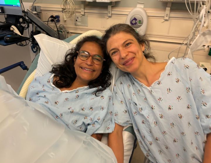 The author (right) and Nisha minutes before they went into surgery on Oct 30, 2024.