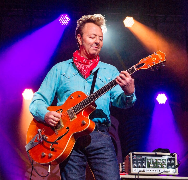 Brian Setzer of The Stray Cats performs on June 23, 2019, in Birmingham, England.