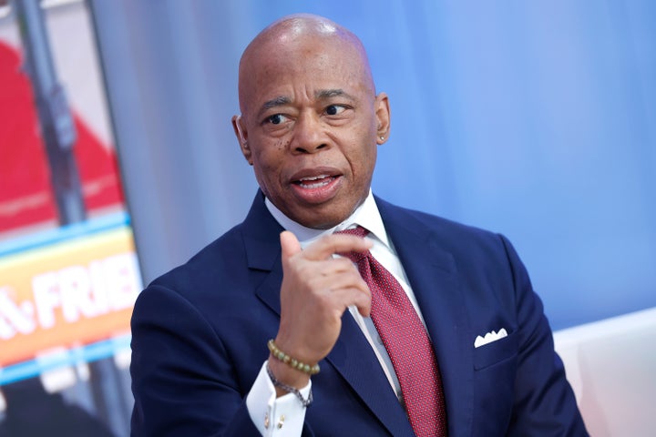 New York City Mayor Eric Adams visits "Fox & Friends" at Fox News Channel Studios on February 14, 2025 in New York City.