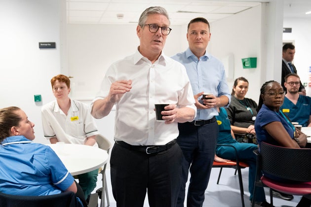British Prime Minister Keir Starmer, left, and Health Secretary, Wes Streeting, visit to the University College London Hospital (UCLH) in September.