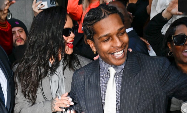 Rihanna and A$AP Rocky leaving court on Tuesday