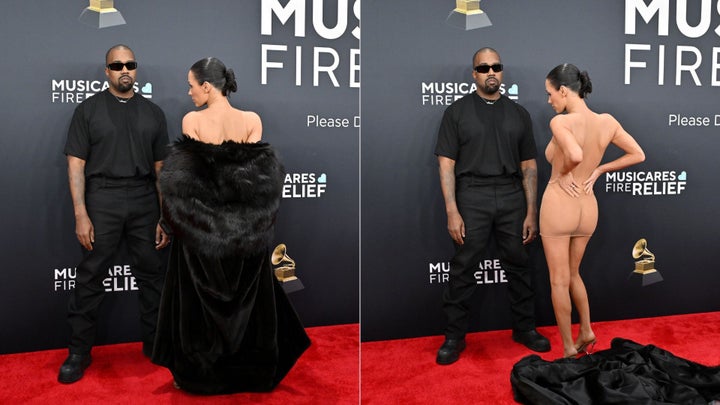 At the Grammys earlier this month, Bianca Censori took off her fur coat to reveal a sheer, barely-there minidress.