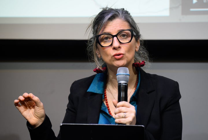 Francesca Albanese, special rapporteur of the UN Human Rights Council for the Occupied Palestinian Territories, speaks at an event called, "Conditions of a life to be destroyed: Legal and forensic perspectives on the ongoing Gaza genocide," on Feb. 19, 2025, in Kreuzberg, Berlin.