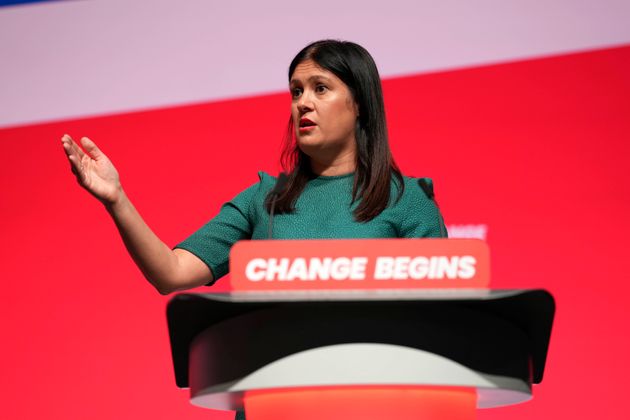 Britain's Secretary of State for Culture, Media and Sport Lisa Nandy speaks during the Labour Party Conference in Liverpool, England, Tuesday, Sept. 24, 2024.