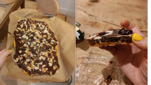 Almond, dark chocolate, cranberry, chilli-covered honeycomb from the writer