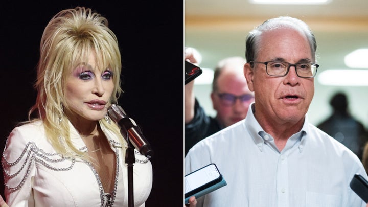 Dolly Parton and Gov. Mike Braun