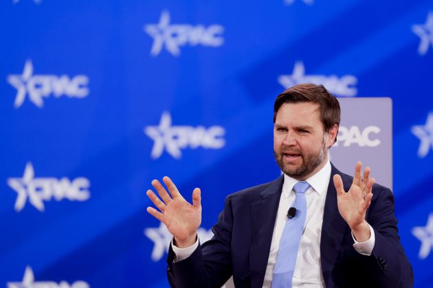 US Vice President JD Vance during the Conservative Political Action Conference (CPAC) in National Harbor, Maryland, US, on Thursday, Feb. 20, 2025. 