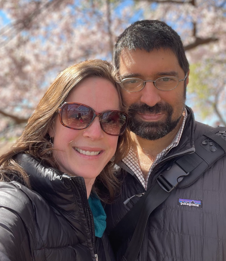 The author and her husband at the D.C. Cherry Blossom Festival, a couple of weeks after finding out she was cancer free.