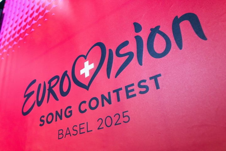 Το logo του Διαγωνισμού Τραγουδιού της Eurovision (ESC) 2025. Photo: Philipp von Ditfurth/dpa (Photo by Philipp von Ditfurth/picture alliance via Getty Images)