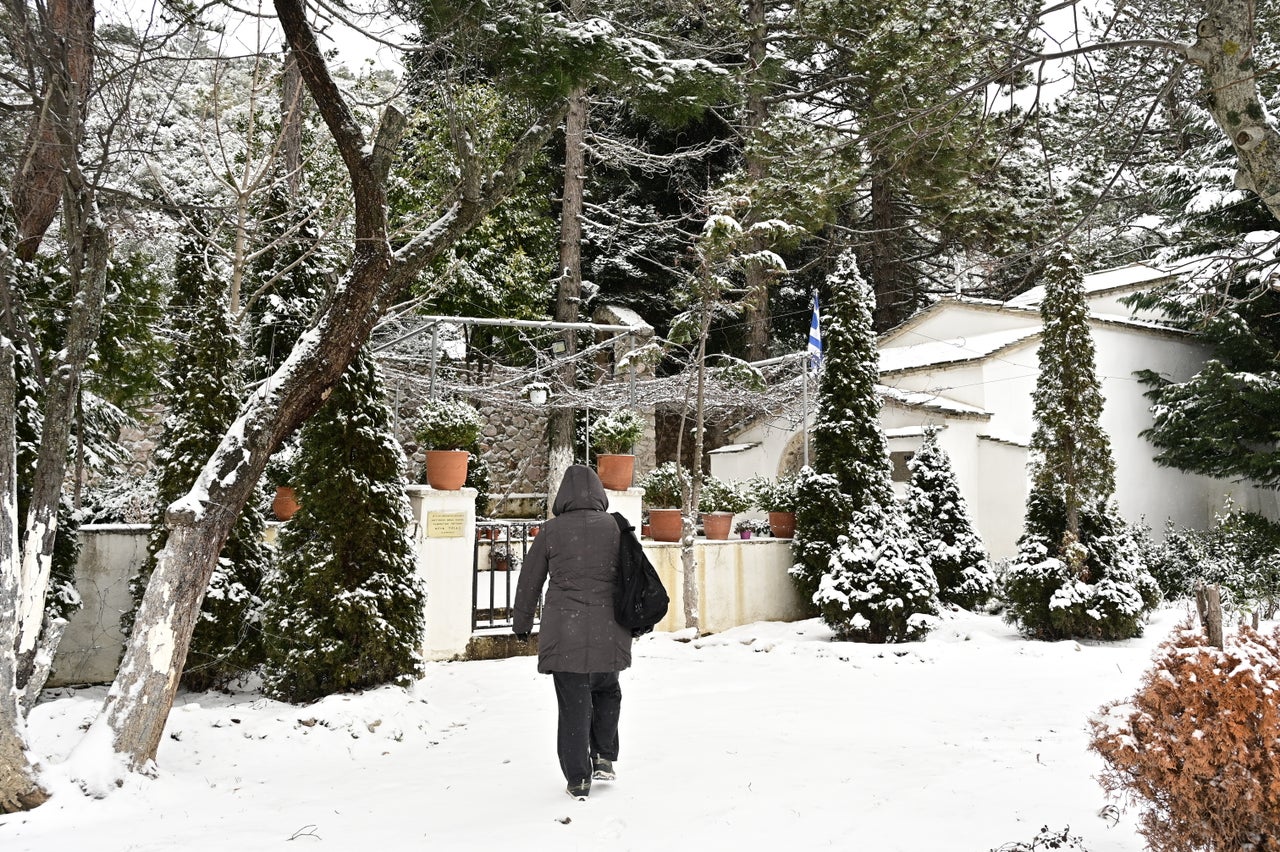 Χιονόπτωση στην Πάρνηθα, Παρασκευή 21 Φεβρουαρίου 2025. (ΜΙΧΑΛΗΣ ΚΑΡΑΓΙΑΝΝΗΣ/EUROKINISSI)