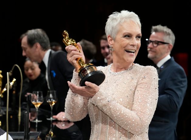 Jamie Lee Curtis pictured after her Oscar win for Everything Everywhere All At Once