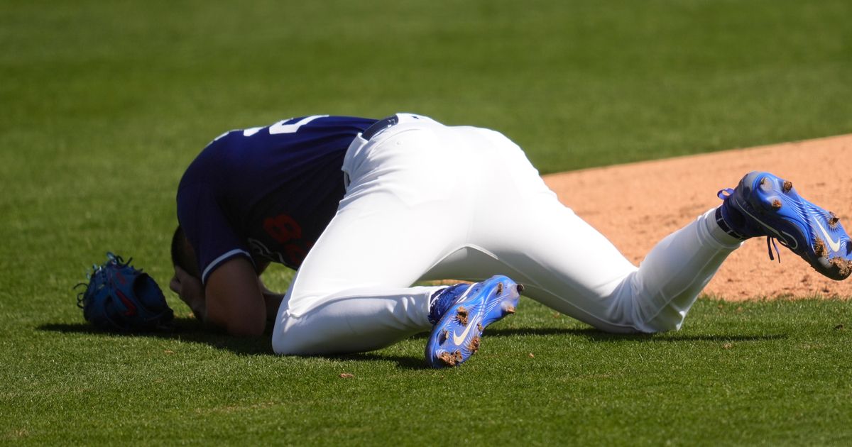 NextImg:Dodgers Pitcher Exits Game After Devastating Head Injury By 105.5 MPH Baseball