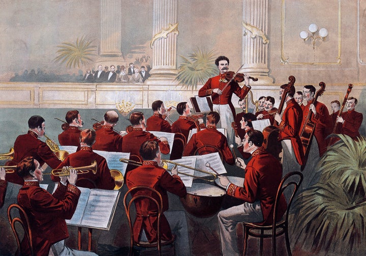 Ο Johann Strauss (1825-1899) διευθύνει τον χορό της Αυλής στη Βιέννη. Γκραβούρα, 19ος αιώνας. Vienna, Historisches Museum Der Stadt Wien (History Museum) (Photo by DeAgostini/Getty Images)