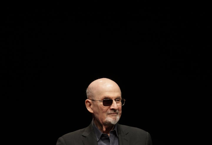 Novelist Salman Rushdie attends a photocall for the presentation of the German language edition of Rushdie's book "Knife. Meditations After an Attempted Murder" at the Deutsches Theater on May 16, 2024 in Berlin, Germany. In the book, Rushdie confronts the attack in 2022 that left him blind in one eye.