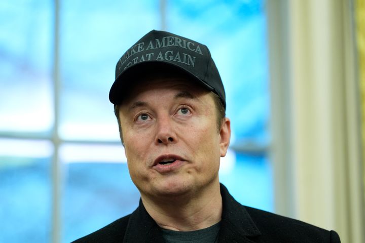 Elon Musk speaks during an event in the Oval Office with President Donald Trump at the White House on Feb. 11, 2025, in Washington.