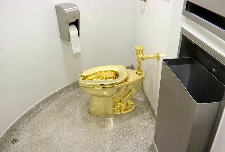 This one-of-a-kind 18-carat gold toilet was swiped in Sept., 2019, from Blenheim Palace, the sprawling English country mansion where British wartime leader Winston Churchill was born,a prosecutor told jurors Monday.