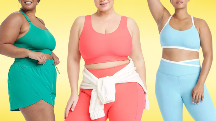Three sports bras by All In Motion from Target.